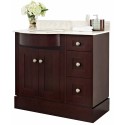 American Imaginations AI-1103 Birch Wood-Veneer Vanity Set In Coffee