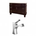 American Imaginations AI-8147 Birch Wood-Veneer Vanity Set In Antique Cherry With Single Hole CUPC Faucet