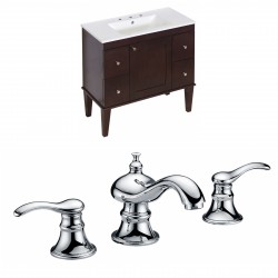 American Imaginations AI-8197 Birch Wood-Veneer Vanity Set In Antique Walnut With 8-in. o.c. CUPC Faucet