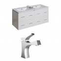 American Imaginations AI-8469 Plywood-Veneer Vanity Set In White With Single Hole CUPC Faucet