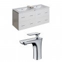 American Imaginations AI-8472 Plywood-Veneer Vanity Set In White With Single Hole CUPC Faucet