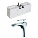 American Imaginations AI-8485 Plywood-Veneer Vanity Set In White With Single Hole CUPC Faucet