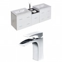 American Imaginations AI-8487 Plywood-Veneer Vanity Set In White With Single Hole CUPC Faucet