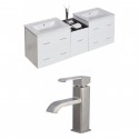 American Imaginations AI-8488 Plywood-Veneer Vanity Set In White With Single Hole CUPC Faucet