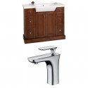 American Imaginations AI-8542 Birch Wood-Veneer Vanity Set In Cherry With Single Hole CUPC Faucet