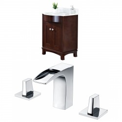 American Imaginations AI-8774 Birch Wood-Veneer Vanity Set In Coffee With 8-in. o.c. CUPC Faucet