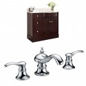 American Imaginations AI-8778 Birch Wood-Veneer Vanity Set In Coffee With 8-in. o.c. CUPC Faucet