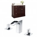 American Imaginations AI-8781 Birch Wood-Veneer Vanity Set In Coffee With 8-in. o.c. CUPC Faucet