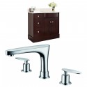 American Imaginations AI-8786 Birch Wood-Veneer Vanity Set In Coffee With 8-in. o.c. CUPC Faucet