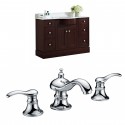 American Imaginations AI-8792 Birch Wood-Veneer Vanity Set In Coffee With 8-in. o.c. CUPC Faucet