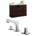 American Imaginations AI-8798 Birch Wood-Veneer Vanity Set In Coffee With 8-in. o.c. CUPC Faucet