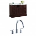 American Imaginations AI-8804 Birch Wood-Veneer Vanity Set In Coffee With 8-in. o.c. CUPC Faucet