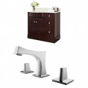 American Imaginations AI-8868 Birch Wood-Veneer Vanity Set In Coffee With 8-in. o.c. CUPC Faucet