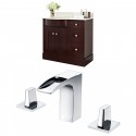 American Imaginations AI-8872 Birch Wood-Veneer Vanity Set In Coffee With 8-in. o.c. CUPC Faucet