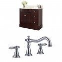 American Imaginations AI-8873 Birch Wood-Veneer Vanity Set In Coffee With 8-in. o.c. CUPC Faucet