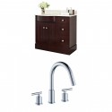 American Imaginations AI-8874 Birch Wood-Veneer Vanity Set In Coffee With 8-in. o.c. CUPC Faucet