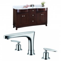 American Imaginations AI-8877 Birch Wood-Veneer Vanity Set In Coffee With 8-in. o.c. CUPC Faucet