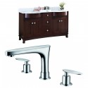 American Imaginations AI-8877 Birch Wood-Veneer Vanity Set In Coffee With 8-in. o.c. CUPC Faucet