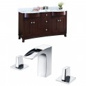 American Imaginations AI-8879 Birch Wood-Veneer Vanity Set In Coffee With 8-in. o.c. CUPC Faucet