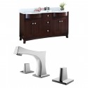 American Imaginations AI-8882 Birch Wood-Veneer Vanity Set In Coffee With 8-in. o.c. CUPC Faucet