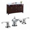 American Imaginations AI-8883 Birch Wood-Veneer Vanity Set In Coffee With 8-in. o.c. CUPC Faucet