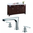 American Imaginations AI-8884 Birch Wood-Veneer Vanity Set In Coffee With 8-in. o.c. CUPC Faucet