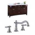 American Imaginations AI-8887 Birch Wood-Veneer Vanity Set In Coffee With 8-in. o.c. CUPC Faucet