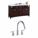 American Imaginations AI-8888 Birch Wood-Veneer Vanity Set In Coffee With 8-in. o.c. CUPC Faucet