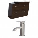 American Imaginations AI-9188 Plywood-Melamine Vanity Set In Wenge With Single Hole CUPC Faucet