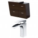 American Imaginations AI-9257 Plywood-Melamine Vanity Set In Wenge With Single Hole CUPC Faucet