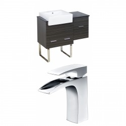American Imaginations AI-10328 Plywood-Melamine Vanity Set In Dawn Grey With Single Hole CUPC Faucet