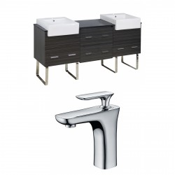 American Imaginations AI-10362 Plywood-Melamine Vanity Set In Dawn Grey With Single Hole CUPC Faucet