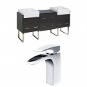 American Imaginations AI-10363 Plywood-Melamine Vanity Set In Dawn Grey With Single Hole CUPC Faucet