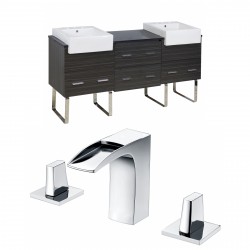 American Imaginations AI-10370 Plywood-Melamine Vanity Set In Dawn Grey With 8-in. o.c. CUPC Faucet