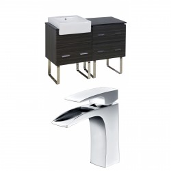 American Imaginations AI-10384 Plywood-Melamine Vanity Set In Dawn Grey With Single Hole CUPC Faucet