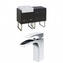 American Imaginations AI-10384 Plywood-Melamine Vanity Set In Dawn Grey With Single Hole CUPC Faucet