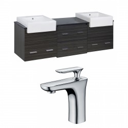 American Imaginations AI-10551 Plywood-Melamine Vanity Set In Dawn Grey With Single Hole CUPC Faucet