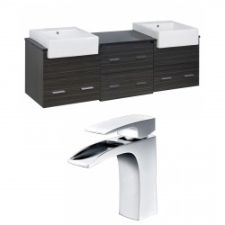 American Imaginations AI-10552 Plywood-Melamine Vanity Set In Dawn Grey With Single Hole CUPC Faucet