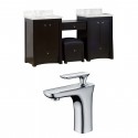 American Imaginations AI-10656 Birch Wood-Veneer Vanity Set In Distressed Antique Walnut With Single Hole CUPC Faucet