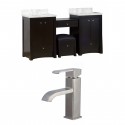 American Imaginations AI-10658 Birch Wood-Veneer Vanity Set In Distressed Antique Walnut With Single Hole CUPC Faucet