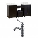 American Imaginations AI-10659 Birch Wood-Veneer Vanity Set In Distressed Antique Walnut With Single Hole CUPC Faucet