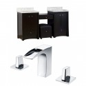 American Imaginations AI-10664 Birch Wood-Veneer Vanity Set In Distressed Antique Walnut With 8-in. o.c. CUPC Faucet