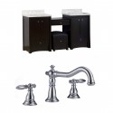American Imaginations AI-10665 Birch Wood-Veneer Vanity Set In Distressed Antique Walnut With 8-in. o.c. CUPC Faucet