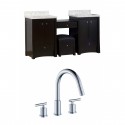 American Imaginations AI-10666 Birch Wood-Veneer Vanity Set In Distressed Antique Walnut With 8-in. o.c. CUPC Faucet