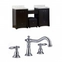 American Imaginations AI-10679 Birch Wood-Veneer Vanity Set In Distressed Antique Walnut With 8-in. o.c. CUPC Faucet