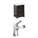 American Imaginations AI-10681 Birch Wood-Veneer Vanity Set In Distressed Antique Walnut With Single Hole CUPC Faucet