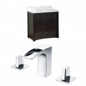 American Imaginations AI-10720 Birch Wood-Veneer Vanity Set In Distressed Antique Walnut With 8-in. o.c. CUPC Faucet