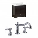 American Imaginations AI-10721 Birch Wood-Veneer Vanity Set In Distressed Antique Walnut With 8-in. o.c. CUPC Faucet