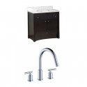 American Imaginations AI-10722 Birch Wood-Veneer Vanity Set In Distressed Antique Walnut With 8-in. o.c. CUPC Faucet