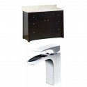 American Imaginations AI-10727 Birch Wood-Veneer Vanity Set In Distressed Antique Walnut With Single Hole CUPC Faucet